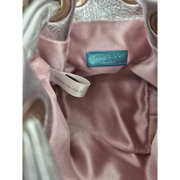 Jimmy Choo Metallic Silver Micro Bon Bon Top Handle Bag - Picture 10 of 12